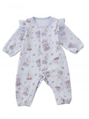 【Ampersand】スノードーム柄ニットキルトロンパース51707