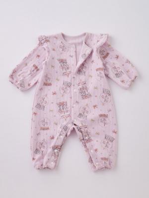 ロンパース・カバーオール|【Ampersand】スノードーム柄ニットキルトロンパース