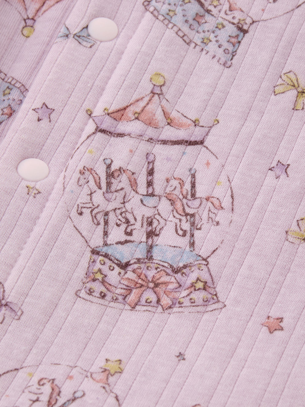 ロンパース・カバーオール|【Ampersand】スノードーム柄ニットキルトロンパース