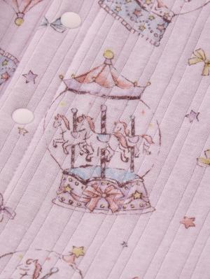 ロンパース・カバーオール|【Ampersand】スノードーム柄ニットキルトロンパース