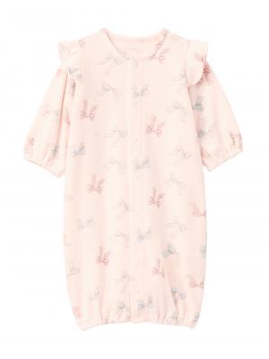 ツーウェイオール（2WAYオール）|【親子コーデ可】リボン柄プリント2WAYオール|ピンク