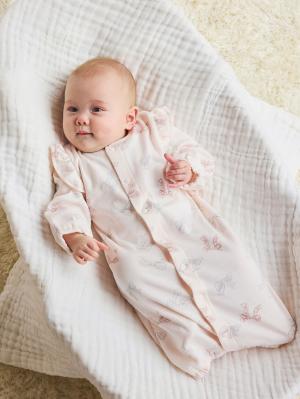 ツーウェイオール（2WAYオール）|【親子コーデ可】リボン柄プリント2WAYオール|ピンク