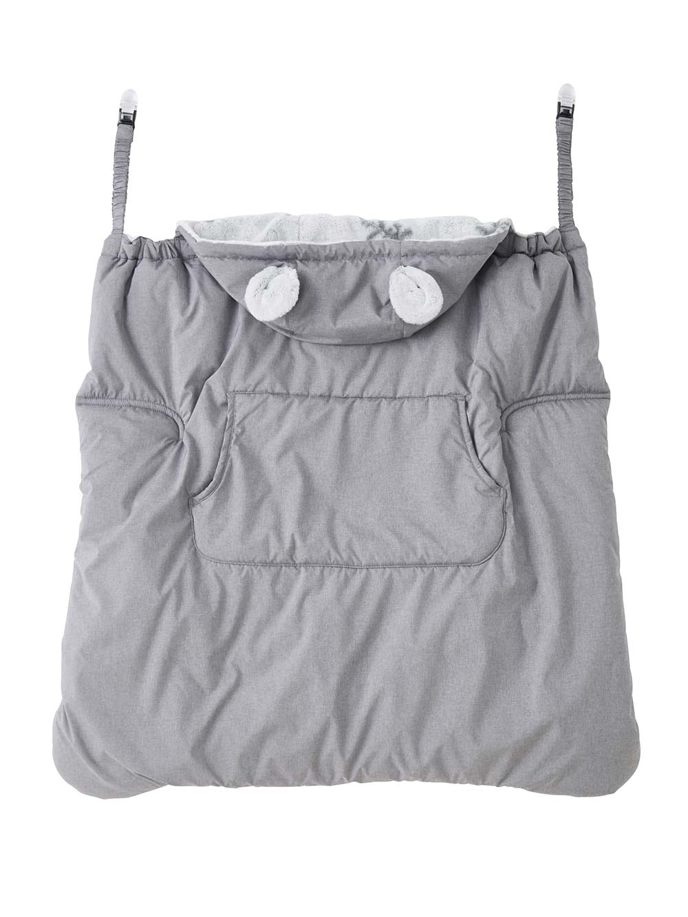 ベビーケープ|パウダーフリースあったかケープ|杢グレー