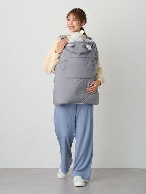 ベビーケープ|パウダーフリースあったかケープ|杢グレー