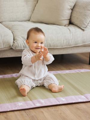 プレイマット・ベビー マット|ベビー用い草マット（デニムスター）|ピンク