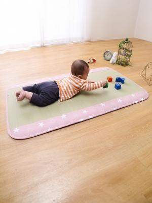 プレイマット・ベビー マット|ベビー用い草マット（デニムスター）|ピンク