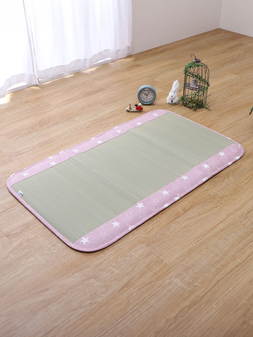プレイマット・ベビー マット|ベビー用い草マット（デニムスター）|ピンク