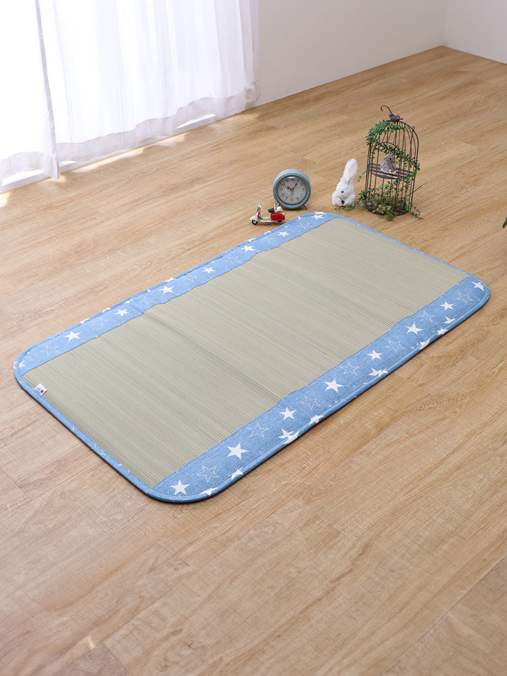 プレイマット・ベビー マット|ベビー用い草マット（デニムスター）|ブルー