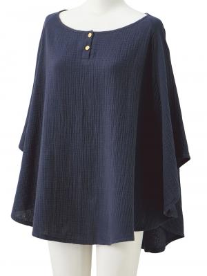 マタニティ 美容・コスメ・雑貨|ポコポコガーゼのふんわり授乳ケープ|ネイビー