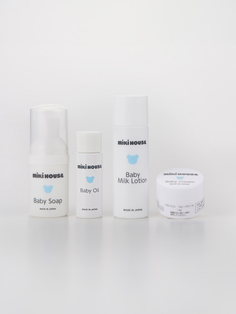 赤ちゃん お風呂・ベビースキンケア|【ミキハウス】スキンケアトライアルセット|ー