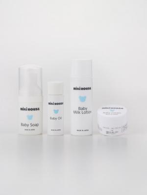 赤ちゃん お風呂・ベビースキンケア|【ミキハウス】スキンケアトライアルセット|ー