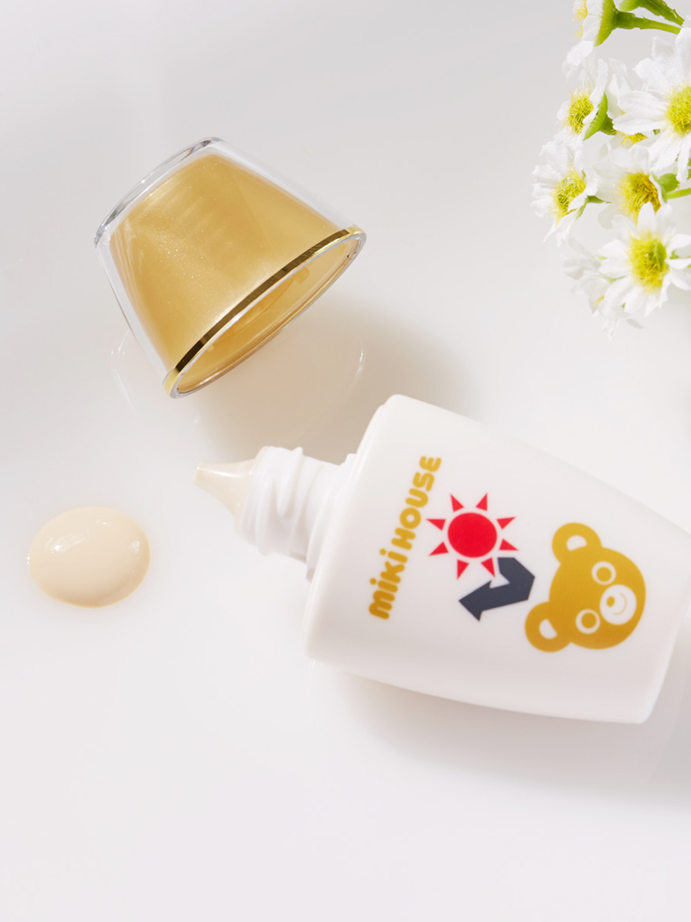 赤ちゃん お風呂・ベビースキンケア|【ミキハウス】ベビースキンケアUVカットミルク|ー