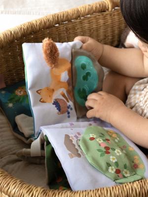 ベビーおもちゃ|【amanoppo】ふんわりえほん りすくんのさくらんぼ探し