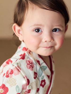 シーズンアイテム|【mocmof】袴ロンパース　男の子　女の子|レッド