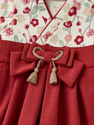 シーズンアイテム|【mocmof】袴ロンパース　男の子　女の子|レッド