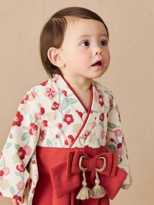 シーズンアイテム|【mocmof】袴ロンパース　男の子　女の子|レッド