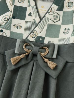 シーズンアイテム|【mocmof】袴ロンパース　男の子　女の子|ダークグリーン