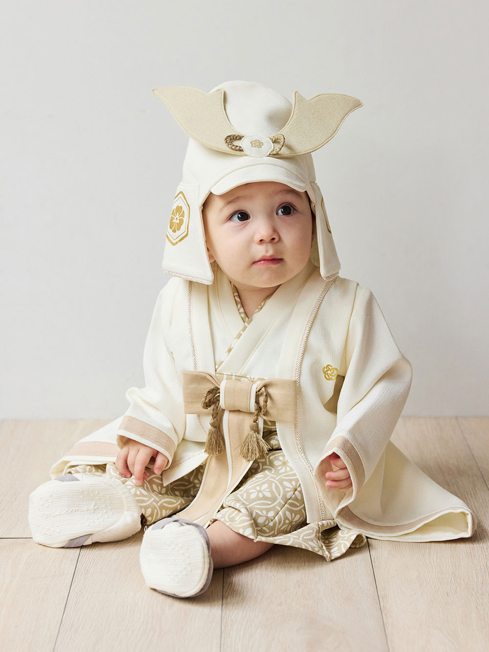 シーズンアイテム|【mocmof】袴ロンパースプレミアム　男の子|ベージュ