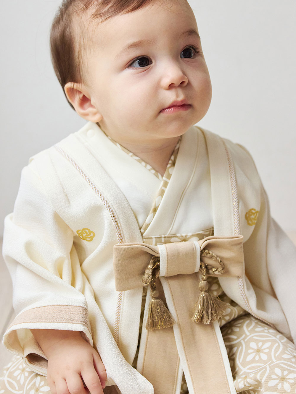 シーズンアイテム|【mocmof】袴ロンパースプレミアム　男の子|ベージュ