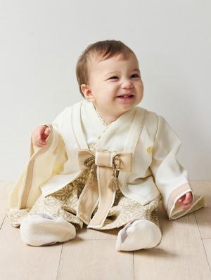 シーズンアイテム|【mocmof】袴ロンパースプレミアム　男の子|ベージュ