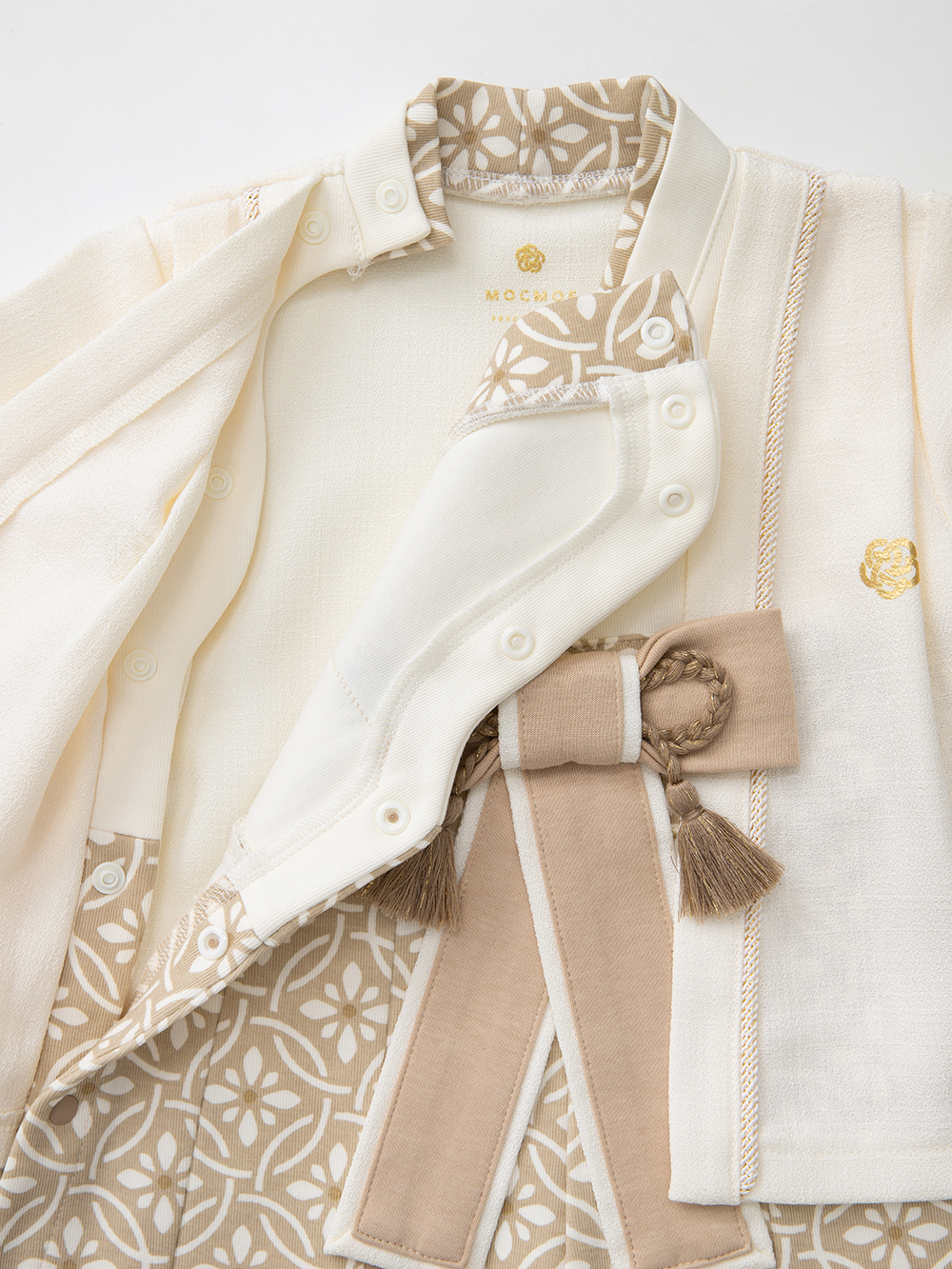 シーズンアイテム|【mocmof】袴ロンパースプレミアム　男の子|ベージュ