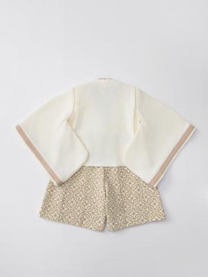 シーズンアイテム|【mocmof】袴ロンパースプレミアム　男の子|ベージュ