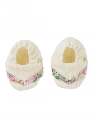 ベビーシューズ・ファーストシューズ・ベビー靴下|【mocmof】鼻緒付きベビーブーティ|花柄