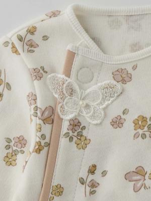 ロンパース・カバーオール|【mocmof】花柄かんたんロンパース