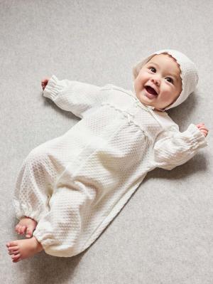 セレモニードレス|【日本製】春 夏 秋 レーシーニットドレス＆帽子セット|ホワイト（クルー）