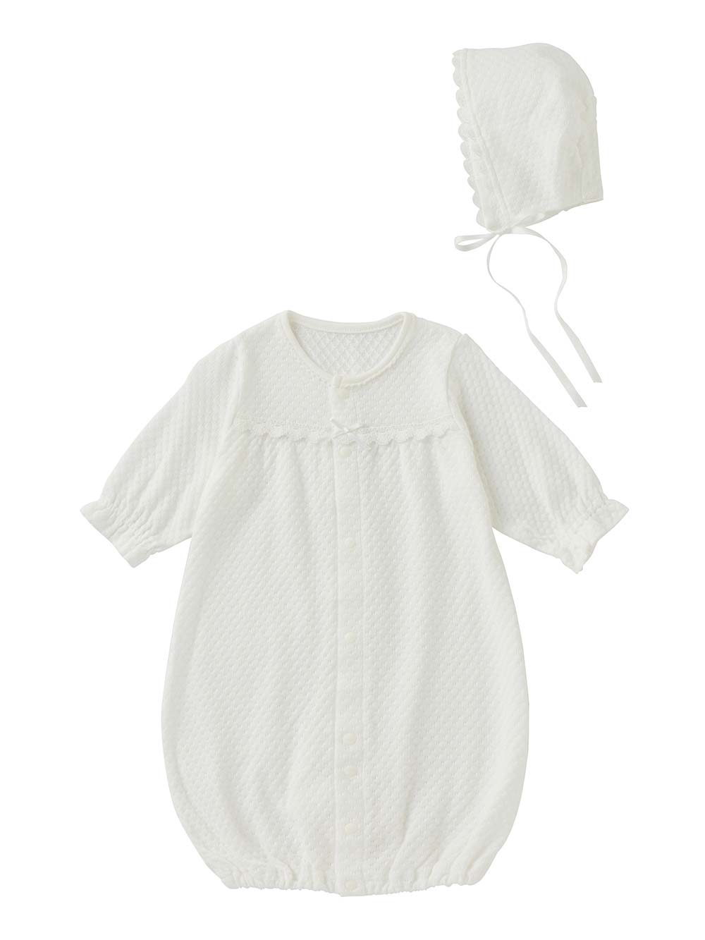 日本製】春 夏 秋 レーシーニットドレス＆帽子セット