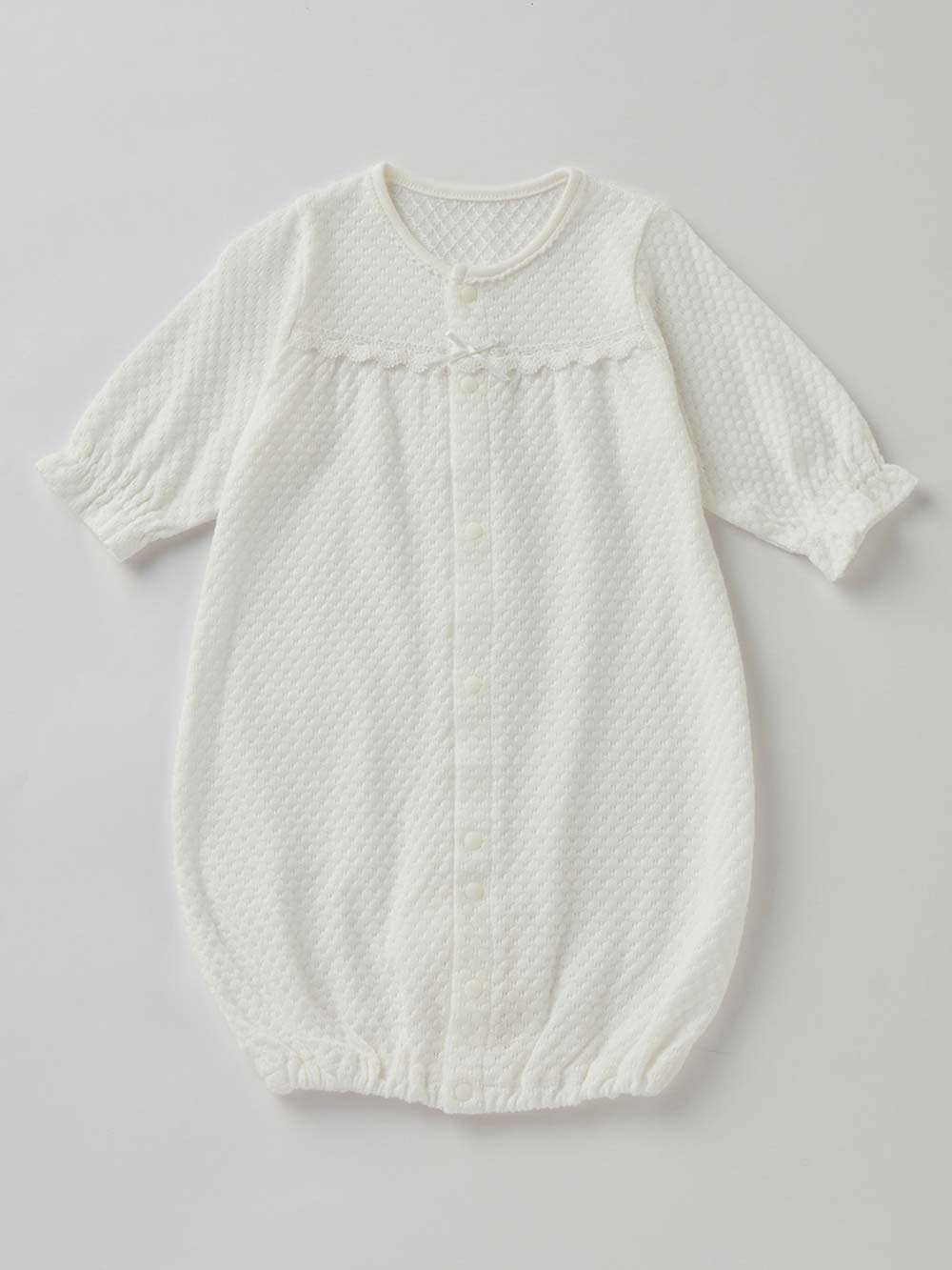 セレモニードレス|【日本製】春 夏 秋 レーシーニットドレス＆帽子セット|ホワイト（クルー）