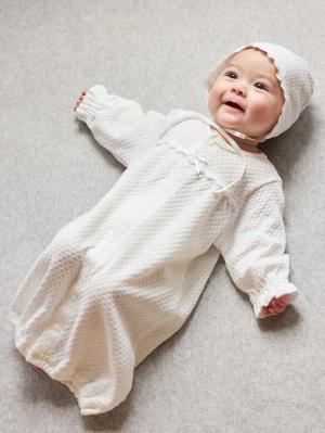 セレモニードレス|【日本製】春 夏 秋 レーシーニットドレス＆帽子セット|ホワイト（クルー）