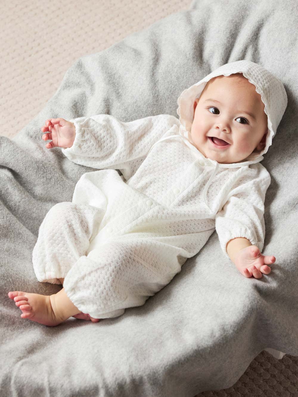 セレモニードレス|【日本製】春 夏 秋 レーシーニットドレス＆帽子セット|ホワイト（襟つき）