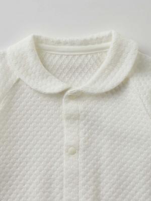 セレモニードレス|【日本製】春 夏 秋 レーシーニットドレス＆帽子セット|ホワイト（襟つき）