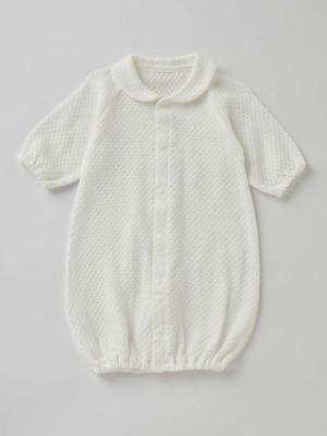 セレモニードレス|【日本製】春 夏 秋 レーシーニットドレス＆帽子セット|ホワイト（襟つき）