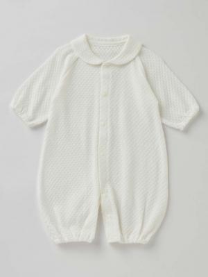 セレモニードレス|【日本製】春 夏 秋 レーシーニットドレス＆帽子セット|ホワイト（襟つき）