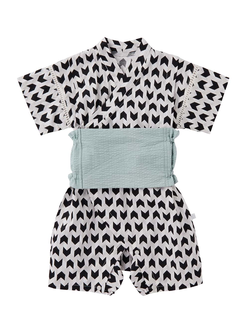 シーズンアイテム|【mocmof】帯付き甚平ロンパース|ブラック