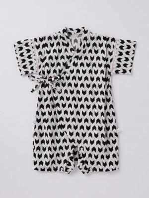 シーズンアイテム|【mocmof】帯付き甚平ロンパース|ブラック