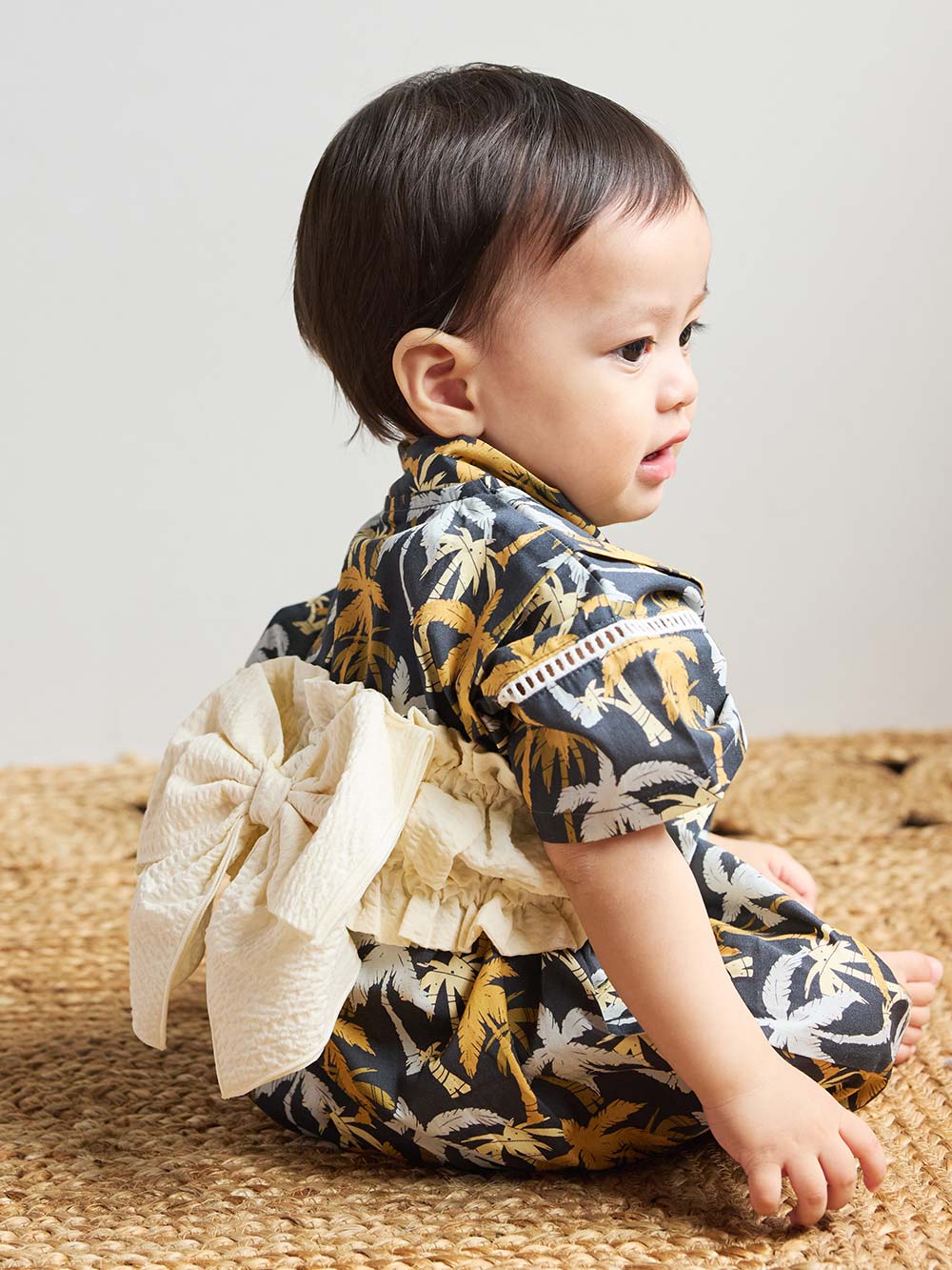 シーズンアイテム|【mocmof】帯付き甚平ロンパース|キャメル