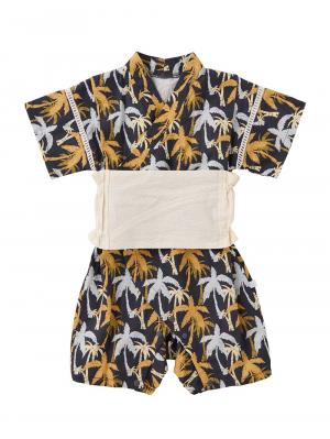 シーズンアイテム|【mocmof】帯付き甚平ロンパース|キャメル