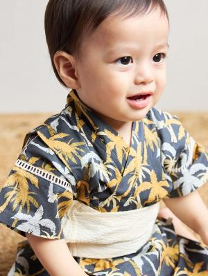 シーズンアイテム|【mocmof】帯付き甚平ロンパース|キャメル