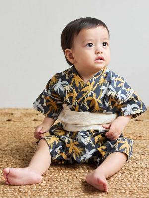 シーズンアイテム|【mocmof】帯付き甚平ロンパース|キャメル