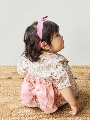 シーズンアイテム|【mocmof】帯付き浴衣ロンパース|ピンク