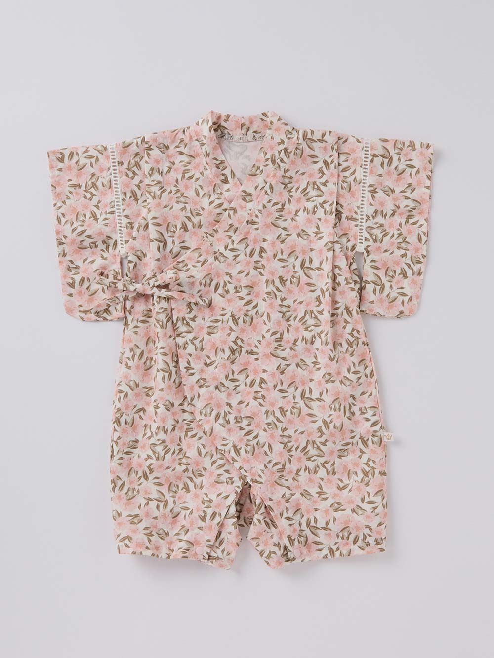 シーズンアイテム|【mocmof】帯付き浴衣ロンパース|ピンク