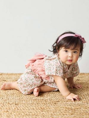 シーズンアイテム|【mocmof】帯付き浴衣ロンパース|ピンク