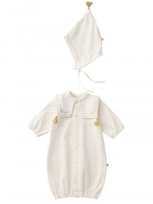 セレモニードレス|春夏秋冬【Angeliebeオリジナル】タッセル付きおめかしドレス&帽子セット|ホワイト