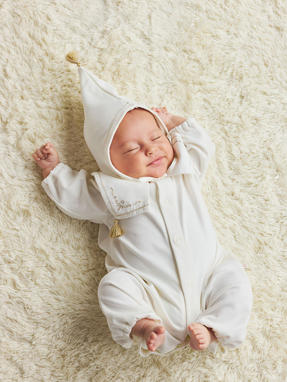 セレモニードレス|春夏秋冬【Angeliebeオリジナル】タッセル付きおめかしドレス&帽子セット|ホワイト