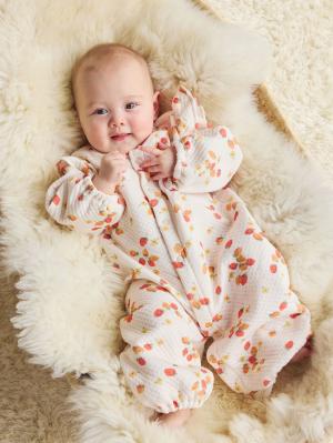 ツーウェイオール（2WAYオール）|【La Stella】総柄キルトフリル２WAYオール|いちご柄