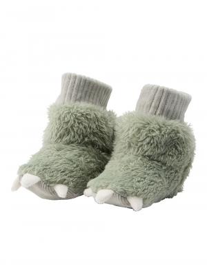 ベビーシューズ・ファーストシューズ・ベビー靴下|【mocmof】ぬいぐるみブーティ|ライトグリーン