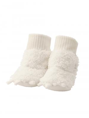 ベビーシューズ・ファーストシューズ・ベビー靴下|【mocmof】ぬいぐるみブーティ|アイボリー